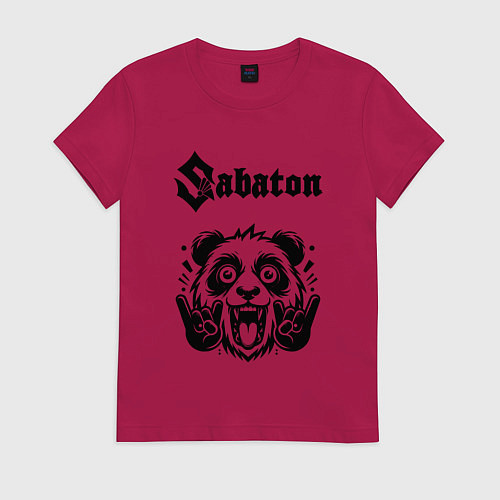 Женская футболка Sabaton - rock panda / Маджента – фото 1