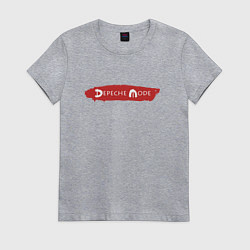 Футболка хлопковая женская Depeche Mode - Spirit album logo, цвет: меланж