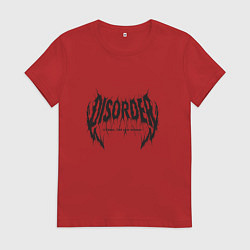 Футболка хлопковая женская Беспорядок это хаос найдите свой баланс, цвет: красный