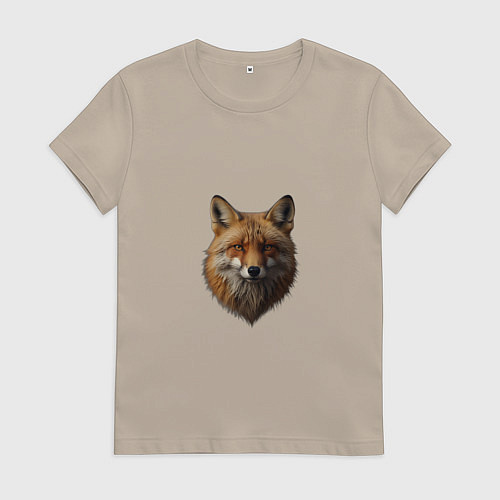 Женская футболка Голова рыжей лисицы / Миндальный – фото 1
