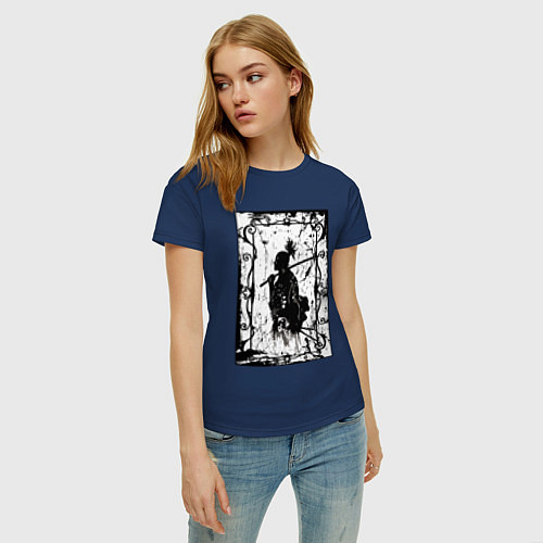 Женская футболка Воин с катаной / Тёмно-синий – фото 3