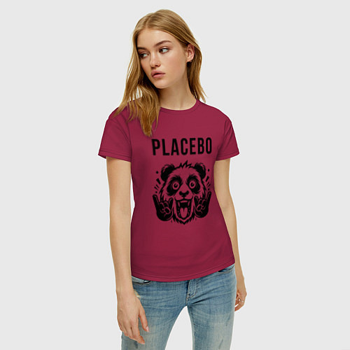 Женская футболка Placebo - rock panda / Маджента – фото 3