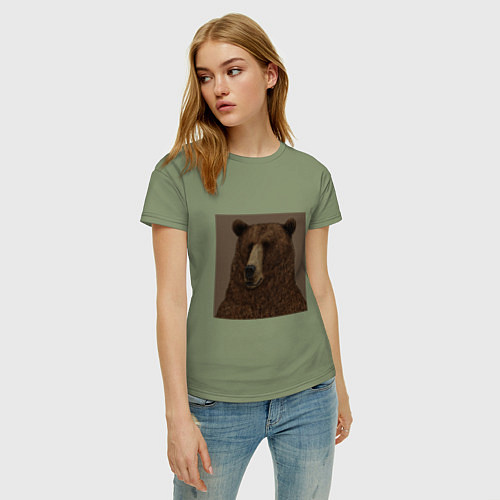 Женская футболка Медведь странный / Авокадо – фото 3