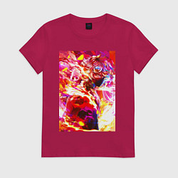 Футболка хлопковая женская Адский рай огненный Габимару, цвет: маджента