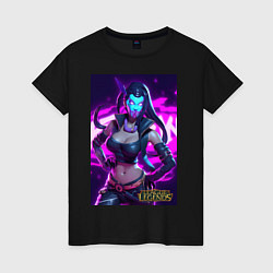 Футболка хлопковая женская League of Legends Akali Kda, цвет: черный