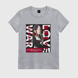 Футболка хлопковая женская Госпожа Кагуя Синомия, цвет: меланж