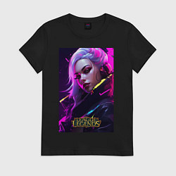 Футболка хлопковая женская League of Legends Kaisa Kda, цвет: черный