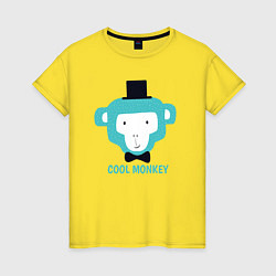 Футболка хлопковая женская Cool monkey, цвет: желтый