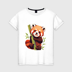 Футболка хлопковая женская The Red Panda, цвет: белый