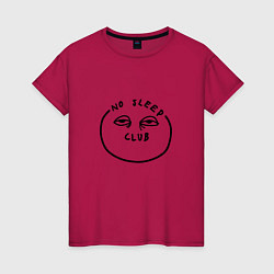 Футболка хлопковая женская Сонный клуб, цвет: маджента
