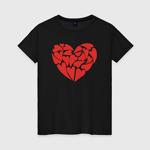 Женская футболка Hearts of love / Черный – фото 1