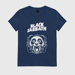 Футболка хлопковая женская Black Sabbath rock panda, цвет: тёмно-синий