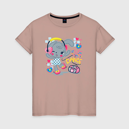 Женская футболка Cute dance / Пыльно-розовый – фото 1
