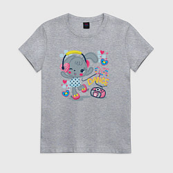 Футболка хлопковая женская Cute dance, цвет: меланж