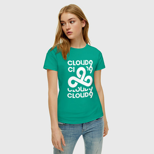 Женская футболка Cloud9 - in logo / Зеленый – фото 3