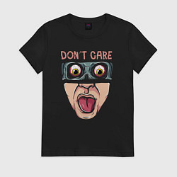 Футболка хлопковая женская Dont care, цвет: черный
