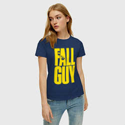 Футболка хлопковая женская The fall guy logo, цвет: тёмно-синий — фото 2