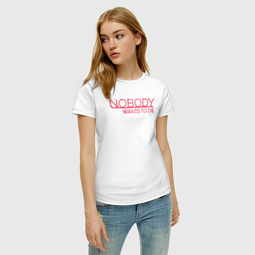 Женская футболка Nobody wants to die logo / Белый – фото 3