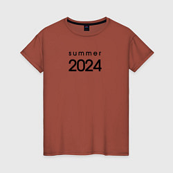 Футболка хлопковая женская Summer 2024, цвет: кирпичный