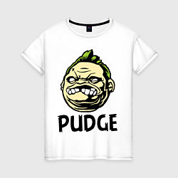 Футболка хлопковая женская Pudge Face, цвет: белый