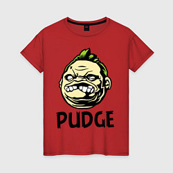 Футболка хлопковая женская Pudge Face, цвет: красный