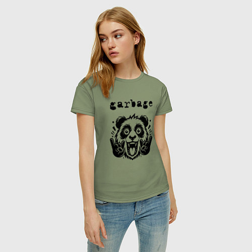 Женская футболка Garbage - rock panda / Авокадо – фото 3