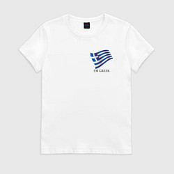 Футболка хлопковая женская Im Greek - motto, цвет: белый