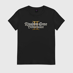 Футболка хлопковая женская Kingdom come 2 deliverance logo, цвет: черный