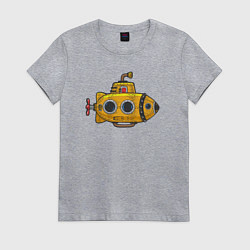 Футболка хлопковая женская Жёлтая субмарина, цвет: меланж