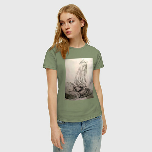 Женская футболка Мудрая волчица Холо / Авокадо – фото 3