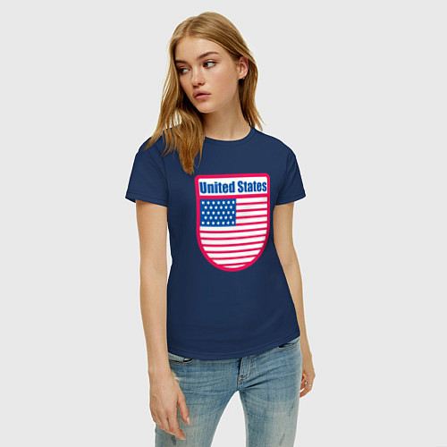 Женская футболка United States / Тёмно-синий – фото 3