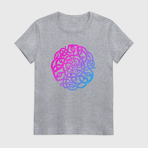 Женская футболка Лиловый готичный кельтский узор / Меланж – фото 1