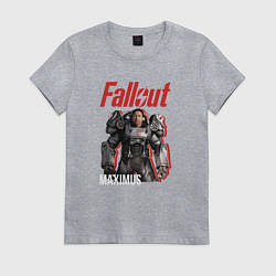 Футболка хлопковая женская Фаллаут - Максимус, цвет: меланж