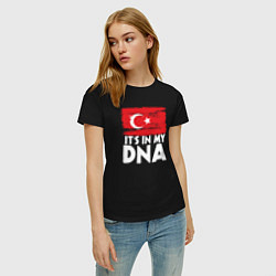 Футболка хлопковая женская Турция в ДНК, цвет: черный — фото 2