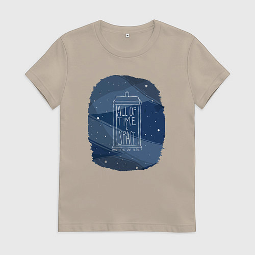 Женская футболка All of time and space / Миндальный – фото 1