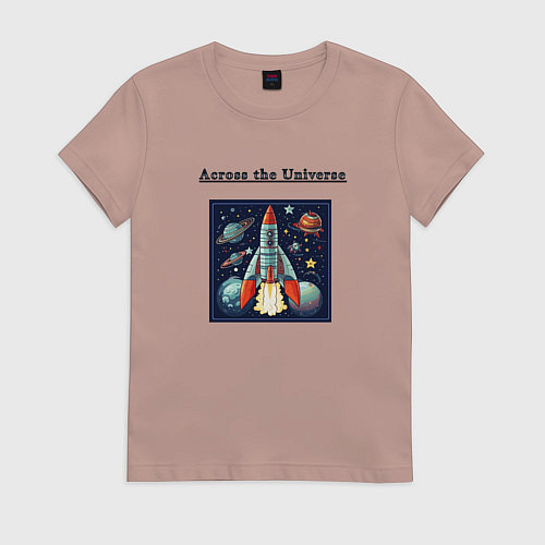 Женская футболка Across the Universe for ever / Пыльно-розовый – фото 1