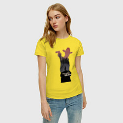 Футболка хлопковая женская Ходячие мертвецы Рик Граймс, цвет: желтый — фото 2