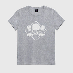 Футболка хлопковая женская Skater death, цвет: меланж