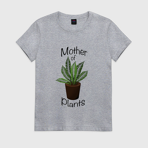 Женская футболка Mother of plants - Папоротник / Меланж – фото 1