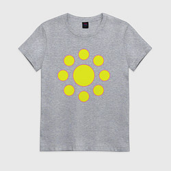 Футболка хлопковая женская Желтые окружности, цвет: меланж