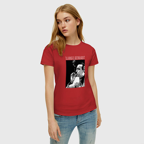 Женская футболка Django Reinhardt legendary jazz guitarist / Красный – фото 3