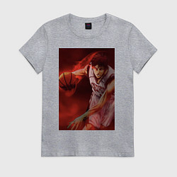 Футболка хлопковая женская Баскетбол Тайга Кагами, цвет: меланж