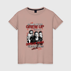 Футболка хлопковая женская Depeche Mode - Grew up, цвет: пыльно-розовый