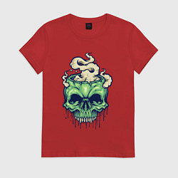 Женская футболка Skull smoke
