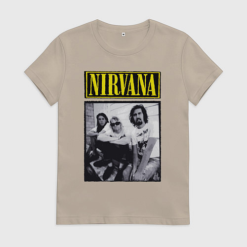 Женская футболка Нирвана группа / Миндальный – фото 1