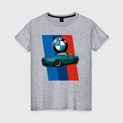 Футболка хлопковая женская Родстер BMW Z4, цвет: меланж