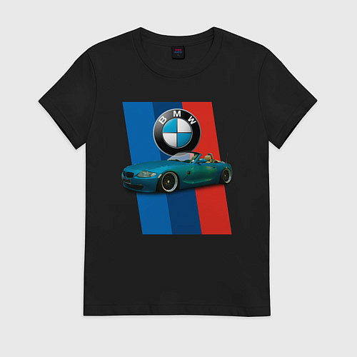 Женская футболка Родстер BMW Z4 / Черный – фото 1