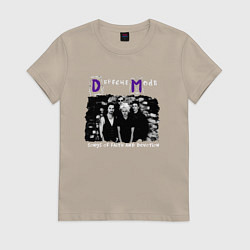 Футболка хлопковая женская Depeche Mode - Sofad band era, цвет: миндальный