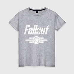 Футболка хлопковая женская Fallout - vault 33, цвет: меланж