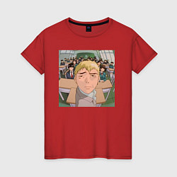 Футболка хлопковая женская Эйкити Онидзука преподаватель, цвет: красный